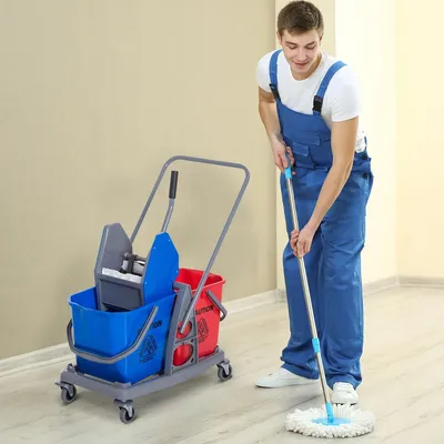 Immagine prodotto di Carrello di pulizia in metallo - altezza 92 cm