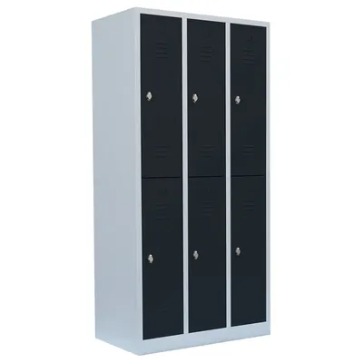 Produktbild von Spind Garderobenschrank Stahlschrank 6 Fächer 180x88x50cm Anthrazit 520238