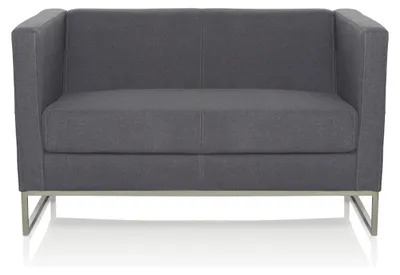 Produktbild von hjh OFFICE Lounge Sofa BARBADOS Stoff Couch Polstersofa mit Armlehnen für Büro, Wohnzimmer 71.0 x 122.0 x 72.0 cm