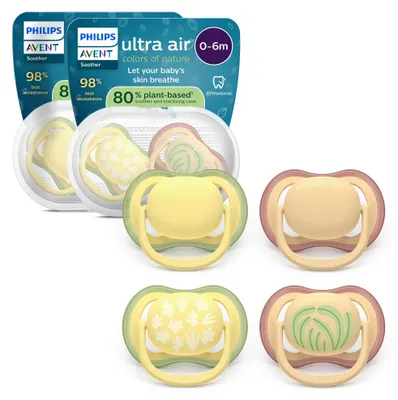 Produktbild von Philips AVENT Schnuller SCF087/21 ultra air, Klassischer Babyschnuller, Kieferorthopädisch, Silikon, Junge/Mädchen, Spülmaschinenbeständig