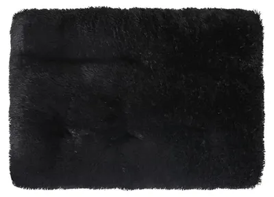 Obrázok produktu pre Psie lôžko, obdĺžnikový tvar, plyšové, mäkké, teplé, protišmykové, čierna farba, rozmery 55x40 cm. Vhodné aj pre mačky