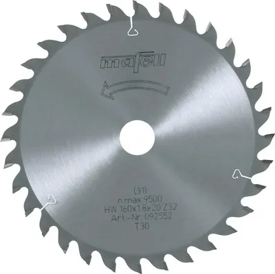 Image de mafell Lame de scie-HM 160 x 1,2/1,8 x 20 mm, Z 32, WZ, pour coupes fines dans le bois - 092552