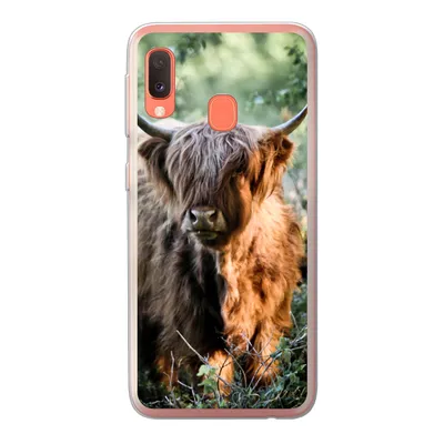 Produktbild von MuchoWow® Handyhülle Schutzhülle Hülle für Samsung Galaxy A20e Schottische Highlander - Wald - Tiere Silikon Softcase Handy Hülle - Abdeckung