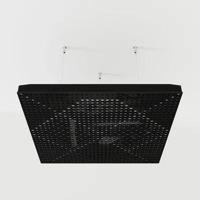 Obrázok produktu pre Sada štyroch akustických stropných panelov WILDS, materiál: zamat, rozmery: 50x50x5 cm, farba: čierna/biela