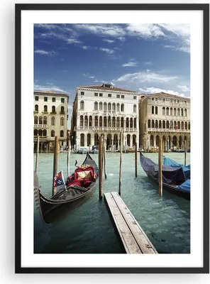 Produktbild von Gerahmtes Poster - Schwarzer Rahmen - Architektur venedig italien gondel - 50x70 cm - Wand Bild - Wanddeko - Wandbilder - Wandposter - Bilderrahmen - Bilder - Kunstdruck - Wandbild - P2BPA50x70-2705
