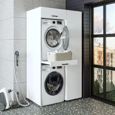 Produktbild von Roomart DUO-I Waschturm 112 cm breit, Weiß
