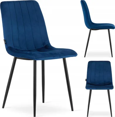 Zdjęcie produktu dla Krzesło Tapicerowane Welurowe Velvet do Salonu Kuchni Jadalni Granat Simple