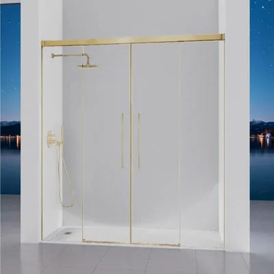Produktbild von Duschfront 2 Festteile + 2 Schiebetüren PAVIA Gold