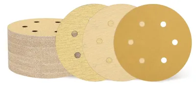Imagen del producto de 150 discos de lija de 150 mm con diferentes granos, para lijado orbital