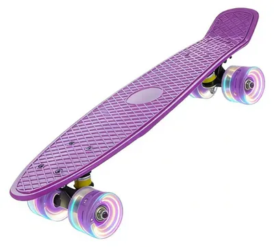 Image de Mini planche à roulettes cruiser de 22 pouces avec des roues LED lumineuses, pour enfants et adultes, couleur violette