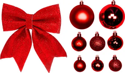 Immagine prodotto di Set di decorazioni natalizie 73 pezzi in scatola NATALE ROSSO per albero di Natale 120-210 cm