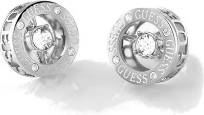Zdjęcie produktu dla Guess - Kolczyki sztyfty - Damskie - Stal szlachetna - 10 mm - Pasjans - JUBE01464JWRHT/U