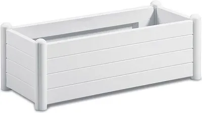 Obrázok produktu pre Kvetináč obdĺžnikový Stefanplast Italia, povrchová úprava imitujúca drevo, 100 x 43 x 35 cm, 80 l, biely