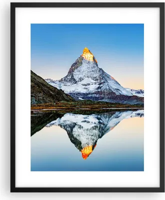 Produktbild von Gerahmtes Poster - Schwarzer Rahmen - Berge Gipfel Matterhorn - 40x50 cm - Wand Bild - Wanddeko - Wandbilder - Kunstposter - Wandposter - Bilderrahmen - Bilder - Kunstdruck - P2BPA40x50-5178