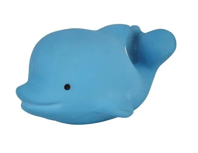 Produktbild von Tikiri biss und Badespielzeug mit Rasseldelfin 11 cm blau