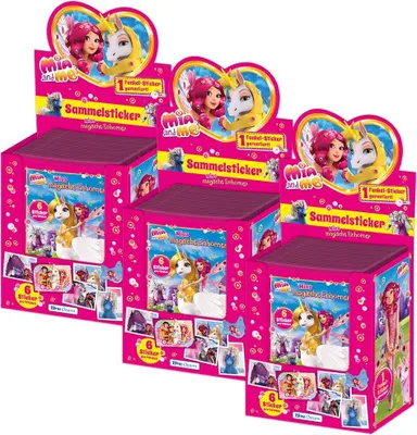 Immagine prodotto di Mia and Me - Serie 8 - I magici unicorni di Mia - Adesivi da collezione - 3 espositori (150 bustine)