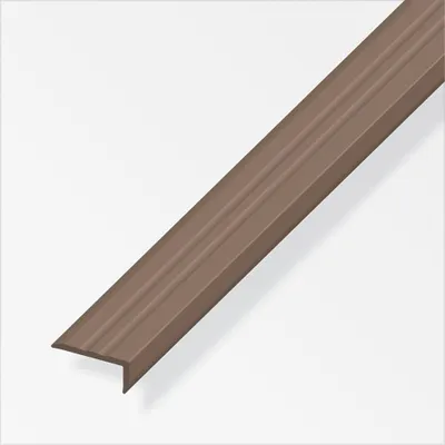 Produktbild von alfer Abschlussprofil 1 m, 25 x 10 mm PVC (Kunststoff) glatt braun