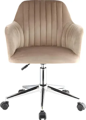 Produktbild von Bürosessel - Velours - höhenverstellbar - beige - ELEANA
