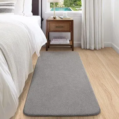 Produktbild von Famanu Teppichläufer 40 x 120 cm - Antislip, weich, lichtgrau
