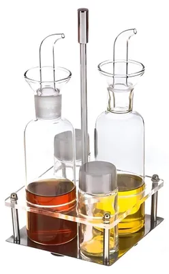 Ölflasche aus Glas, auslaufsicher, 4-teilig, 200 ml