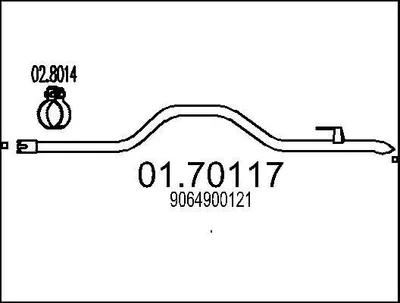 Produktbild von MTS Abgasrohr Auspuffrohr passend für MERCEDES-BENZ SPRINTER 3,5-t Kasten (906) Hinten 01.70117