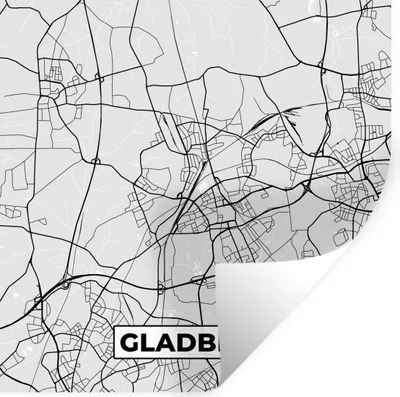 Produktbild von MuchoWow® Wandtattoo Wandsticker Wandaufkleber Deutschland - Karte - Gladbeck - Stadtplan 100x100 cm Selbstklebend und Repositionierbar - Wierderverwendbar - Selbstklebend