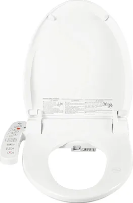 Obrázok produktu pre Elektrické bidetové sedadlo na toaletu – okrúhle – vyhrievané sedadlo – samočistiace – automatická neutralizácia zápachu – teplý vzduch 3 stupne – 1350 W – nosnosť do 250 kg – biele
