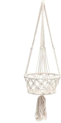 Image de Bazar Bizar Suspension pour plantes en macramé - Blanc - L