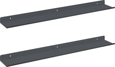 Produktbild von Schwebendes Regal 2 pcs Anthrazit 60 x 8,5 x 2,5 cm Stahl