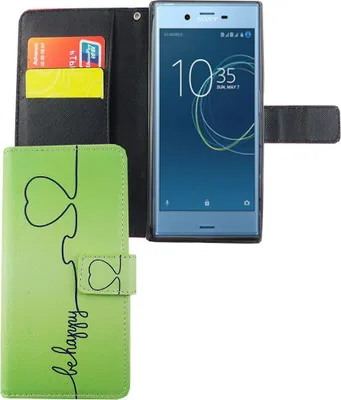 Produktbild von Handyhülle Tasche für Handy Sony Xperia XZs Be Happy Grün