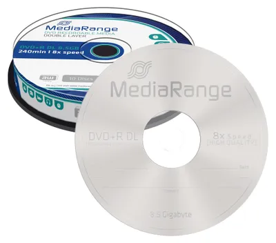 Immagine prodotto di MediaRange DVD+R 8,5 GB 10 pezzi fuso doppio strato 8x