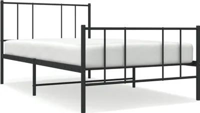 Zdjęcie produktu dla Łóżko Metalowe Czarne Rama Łóżka Ze Stelażem Sofa Do Sypialni Pokoju 90x200 cm
