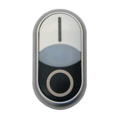Produktbild von Eaton M22-DDL-WS-X1/X0 - Knopf - Schwarz - Titan - Weiß - Kunststoff - IP66 - 32,2 mm - 54,7 mm
