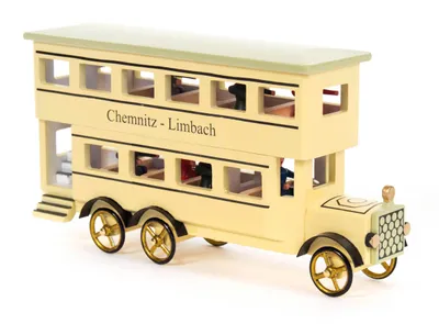 Productafbeelding van Miniatuur voertuig, miniatuur dubbeldekkerbus. Afmetingen: 120 x 650 x 30 mm. Nieuw