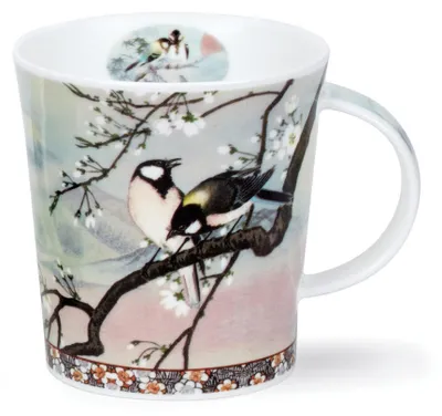 Kaffeebecher Knochenporzellan 0,32 l Ukiyo-E Vögel