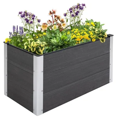 Obrázok produktu pre Kvetináč – Vyvýšený kvetináč pre balkón a záhradu | Farba: Sivá | Rozmery: 50 x 100 x 50 cm