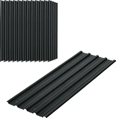 Produktbild von 12 Stück Trapezblech 129x45cm 7m² Verzinkt Dachblech 0,25 mm Wetterfest Profilblech Dunkelgrau