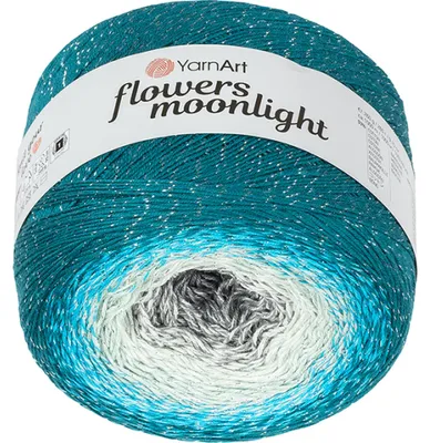 Produktbild von Garn „Flowers Moonlight“ – 260 g, 1000 m – Blau, Grau