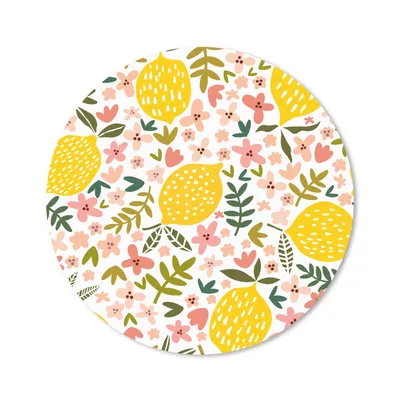 Produktbild von MuchoWow® Mauspad Mousepad Blumen - Zitrone - Blätter - Sommer 50x50 cm - Mousepads - Maus Mat - Pad - Mausunterlage - Vinyl