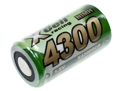 Produktbild von XCell Akku X4300SCR Sub-C Hochstrom Flattop (Höhe 43 mm, ø 23mm, 4500mAh) 123409