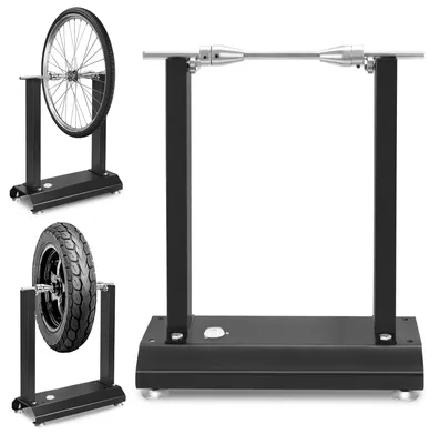 Produktbild von QEENTOE Motorrad-Auswuchtgerät, Reifen-Auswuchtbock für Motorrad- und Rollerfelgen, Felgenauswuchtmaschine mit integrierter Wasserwaage, für nahezu alle Motorradreifen, 40 × 19 × 50 cm