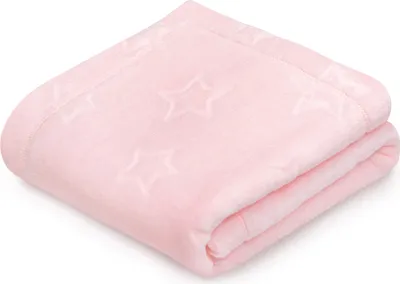 Produktbild von Pepi detská deka, fleecová deka na maznanie, fleecová deka s hviezdičkami 100x140 púdrovo ružová detská deka deka do kočíka novorodenci