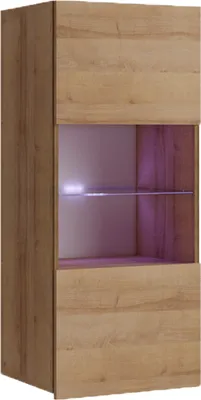 Produktbild von BETTSO Wandvitrine BIRD mit Glastür – 1-türig – modern - Eiche Gold