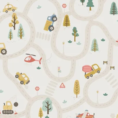 Produktbild von Holden Décor - "Roundabout Road" Strukturtapete AG3811 (10 m x 53 cm) (Cremefarbe/Bunt)