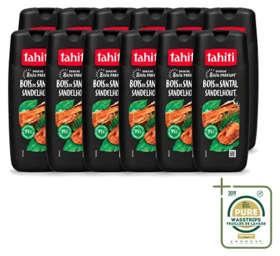 Obrázok produktu pre 12 kusov gélu na sprchovanie Tahiti, vôňa santalového dreva, objem 315 ml – balenie
