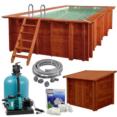 Produktbild von SET ''M''> Sumatra Rechteck Massivholzpool 6,00 x 3,00 x 1,38 m
