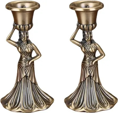 Obrázek produktu pro INF Vintage svícny v egyptském stylu - starožitná bronzová slitina zinku (2 kusy)