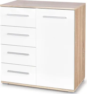 Produktbild von Halmar Kommode Lima KM2 - Dub-Sonoma / weißer Glanz