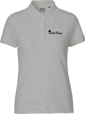 Produktbild von Huuraa Damen Polo Shirt Deko King Krone L Sport Grey Bio Baumwolle Fairtrade Poloshirt Geschenkidee