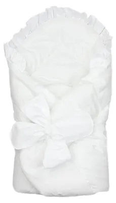 Produktbild von TupTam Unisex Baby Einschlagdecke mit Schleife, Farbe: Weiß, Größe: 70 x 70 cm